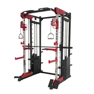 Equipamento de treinamento de cabo quente Smith Machine multifuncional comercial para agachamento, gaiola para academia doméstica Smith Machine