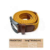Ceinture tressée élastique personnalisée et tendance en polyester, ajustable pour femmes et hommes, vente en gros, accessoires vestimentaires OEM, faible MOQ