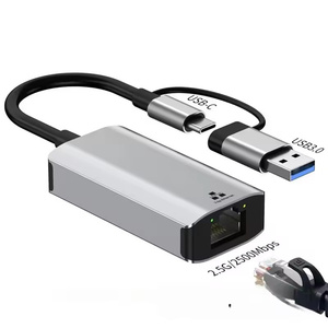 Adaptateur Ethernet USB A/C vers RJ45 2500 Mbps, convertisseur de carte réseau LAN USB <span class=keywords><strong>3</strong></span>.0 2.5G pour ordinateur portable, PC, Windows, <span class=keywords><strong>Mac</strong></span> <span class=keywords><strong>OS</strong></span> - Product Image 2