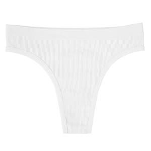 Braguitas sin costuras de tiro medio con espalda en T, ropa interior sexy con logo en la cintura para mujer de talla grande, teñido liso, deportivas, de nailon y elastano ecológicos. - Product Image 6