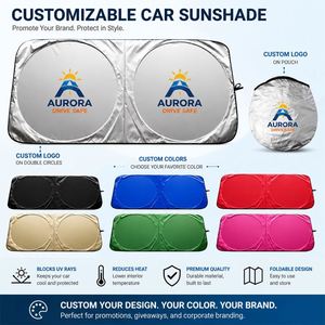 Parasoles Plegables Personalizados para Parabrisas Delantero, de Poliéster con Protección UV, Burbuja PE, Regalo para Auto, Parasol Doble Circular con Logotipo - Product Image 3