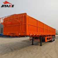 Semi-remorque à ridelles Jiyake 2026, nouvelle, 40-60 tonnes, 40 pieds, 3/4 essieux, en acier, personnalisable, pour transport de marchandises