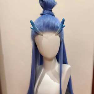 วิกผมคอสเพลย์ Ao Bing ผมยาวตรงพร้อมหน้าม้าปัดข้าง ใยสังเคราะห์ Kanekalon แบบไม่ต้องใช้กาว สำหรับตัวละคร Dragon Clan - Product Image 2