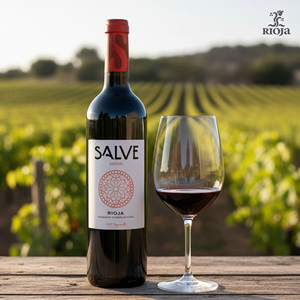 Vino Tinto Joven SALVE, Hecho en España, D.O.C Rioja, 750 ml, 100% Tempranillo, Vino de Mesa Español Joven - Product Image 1