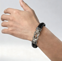 RFJEWEL Classique – Bracelet en acier inoxydable tressé avec fermoir magnétique « Je t'aime pour toujours » personnalisé pour homme – Bijou d'anniversaire « Je t'aime mon fils »
