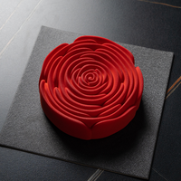 AKOKO-Moule à gâteau en silicone pour la Saint-Valentin en forme de fleur de chocolat, mousse de rose, outils de cuisson