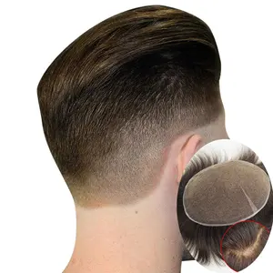 Männer Toupet Systeme Licht Dichte Mens Haar Basen Schweizer Spitze Menschliches Haar Toupet Ersatz Haarteile