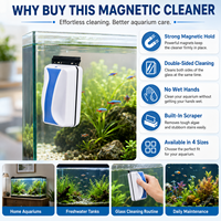 Nettoyeur magnétique pour algues d'aquarium, résistant aux rayures, design flottant, vente en gros d'usine, OEM/ODM, respectueux de l'environnement