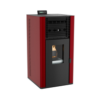 Poêle à granulés moderne PANSEE PD-100 de 10 kW, chauffage par foyer, efficacité de 87 %, contrôle WiFi, alimentation automatique, acier, villa/salon