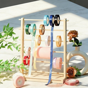 Organizador de Cintas de Madera de 6 Niveles para Manualidades, Almacenamiento de Floristería, Soporte para Bobinas, Suministros para Hacer Coronas, Regalo - Product Image 4