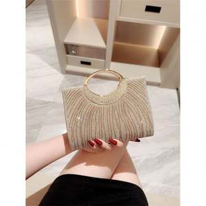 Bolso de Mano de Noche para Mujer, Bolso de Mano con Asa Superior Brillante para Fiesta, Graduación, Boda 2025 - Product Image 1