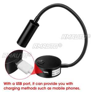 Lampe de lecture 12V-24V avec port de charge USB, éclairage intérieur flexible à LED pour voiture, camping-car, caravane, bateau, camping - Product Image 4