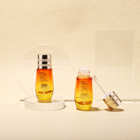 Flacon compte-gouttes de luxe en verre incurvé 30 ml, bâton de massage en verre dépoli mat, flacon vide pour emballage cosmétique d'huiles essentielles