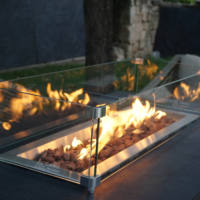 Meilleures ventes de foyers en béton armé de fibre de verre Rectangle Gas Propane Fire Table/Table basse