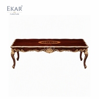 Table basse Rocaille Radiance Sunburst |   Table de style rococo luxueuse, dorée et festonnée avec sculpture en coquillage - EKAR FURNITURE