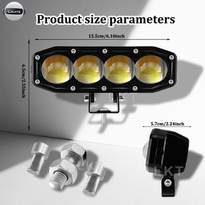 Luz Antiniebla LED Universal para Motocicleta, 4 Lentes, Triple Ojo, Barra Larga, Luces Auxiliares para Motocicleta - Product Image 3