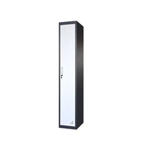Casier de rangement en acier à porte simple, casier métallique avec serrure à panneau pour entrepôt, lieu de travail, supermarché, mobilier commercial
