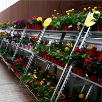 Chariot pliable danois pour pépinière, présentoir à fleurs, étagères pour plantes, conteneur à roulettes OEM pour le rangement d'outils d'extérieur