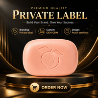 Savon artisanal parfum pêche, étiquette privée, emballage personnalisé avec logo pour les soins quotidiens du corps