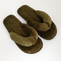 Bon prix – Sandales tongs pour femme, nouvelle mode 2021, pantoufles d'intérieur en fourrure personnalisées, en peluche, pour l'automne et l'hiver