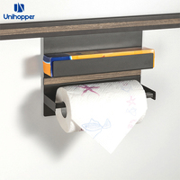 Großhandel schwarz einfach installieren wand montiert küche papier rolle lagerung rack küche papier handtuch halter