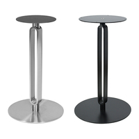 Table ronde de salle à manger et de café en acier inoxydable moderne, vente en gros commerciale, meubles de salon de luxe avec matériau métallique
