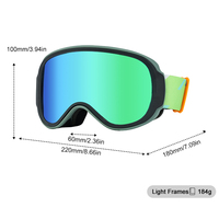 Masque de ski hiver en TPU magnétique, double anti-buée, monture intégrale, protection UV400, OEM ODM, personnalisable pour homme et femme