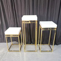 Ensemble de supports à gâteau en métal doré, 3 pièces, pour mariage et anniversaire, support à dessert, cadre géométrique en fer plaqué or, durable, marque Einek