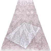 Tissu en dentelle brodé lourd pour robe de mariée, tissu pour robe de soirée, usage mode et fête
