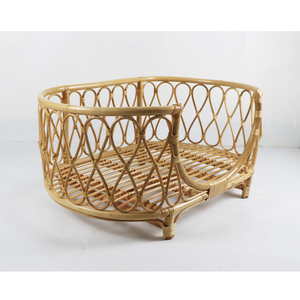 Niches pour chiens en rotin à motif uni, écologiques, universelles quatre saisons, lits pour animaux de compagnie en rotin véritable, artisanat - Product Image 6