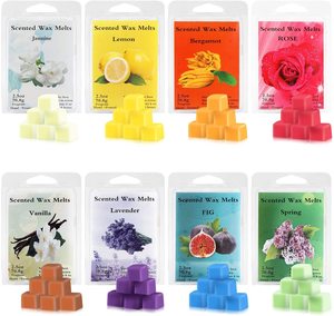 Cubes <span class=keywords><strong>de</strong></span> cire <span class=keywords><strong>de</strong></span> soja avec huile essentielle naturelle pour un assortiment <span class=keywords><strong>de</strong></span> Cubes chauffe-cire, Rose, figue, lavande, vanille - Product Image 3