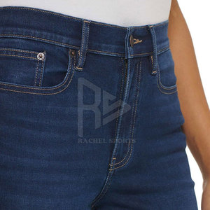 Jeans pour femmes décontracté à motif solide grande taille disponible à la mode coupe régulière taille moyenne coton respirant confortable - Product Image 3