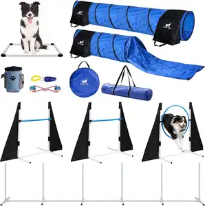 Prezzo di fabbrica Starter Kit giochi all'aperto per animali domestici attrezzature per agilità per cani da cortile ostacolo gioco per cani saltare Tunnel di obbedienza Set