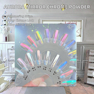 Poudre à ongles Aurora Moonlight Mirror Chrome, paillettes acryliques irisées, pigment blanc pour la décoration des ongles, manucure, salon - Product Image 2