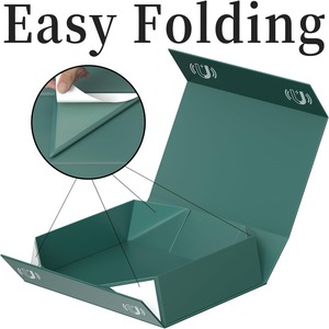 Caja de regalo cubierta de papel verde bosque, adecuada para prendas de vestir, se puede personalizar según las necesidades. - Product Image 3