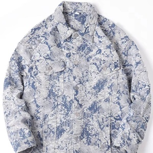 Chaqueta de Primavera de Marca Moderna para Hombre, Unisex, Estilo Informal, Jacquard, Hip Hop, Holgada, de Mezclilla, con Cuello Alto, Ideal para Parejas - Product Image 1