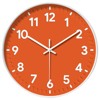 Jam tangan kaca bulat kustom, jam tangan kuarsa Nordik tidak bersuara, jam dinding Digital klasik sederhana Modern ruang tamu