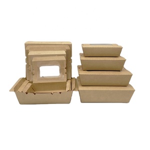 disposable take out food containers brown kraft cardboard take out food lunch boxes