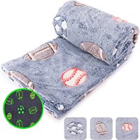 Sihirli veren ışık rahat pazen gri aydınlık battaniye futbol unicorn glow karanlık polar battaniye çocuklar için