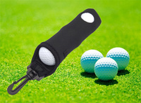 Pochette à balles de golf en néoprène avec logo personnalisé, porte-tee, sac de transport triple pour balles de golf, contient 3 balles et 3 tees avec mousqueton