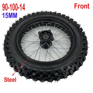 <span class=keywords><strong>Roue</strong></span> avant ou arrière 90/100-<span class=keywords><strong>14</strong></span> <span class=keywords><strong>Dirt</strong></span> Tire With1.85-<span class=keywords><strong>14</strong></span> Inch Steel Circle Jantes pour <span class=keywords><strong>Dirt</strong></span> Pit <span class=keywords><strong>Bike</strong></span> Moto <span class=keywords><strong>14</strong></span> "Wheels - Product Image 3