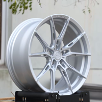 Jantes forgées Alpha, finition argent brossé, monobloc 10 branches fines, 5x112 pour Mercedes Classe C Audi A5