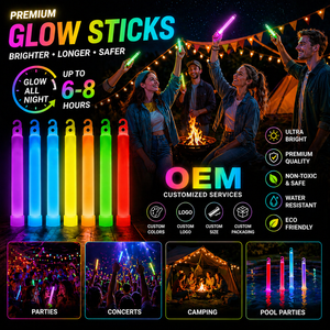 Bâtons lumineux de 6 pouces en gros, multi-usages, phosphorescents, pour fêtes néon et fournitures de fête - Product Image 1