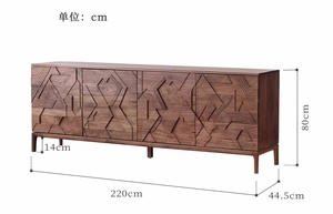 Buffet en bois massif en noyer armoire <span class=keywords><strong>de</strong></span> <span class=keywords><strong>rangement</strong></span> style antique luxe simple salon sous-sol armoire chambre à coucher commode - Product Image 2