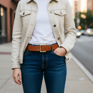Ceinture en PU de 3 cm de la marque Z avec boucle carrée dorée, style décontracté pour femmes et hommes, accessoire de mode - Product Image 2