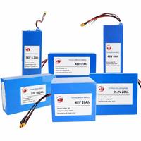 Batteries lithium-ion rechargeables personnalisées de haute capacité de qualité A 25,2 V 36 V 48 V 52 V 5,2 Ah 20 Ah pour vélo électrique, scooter, solaire