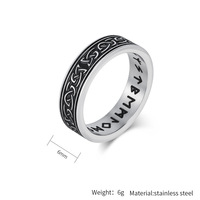 ZHENCHEN Bague unisexe en acier inoxydable, style nordique, motif celtique, finition argentée, faite à la main, cadeau bijou rétro vintage