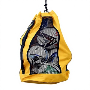 Mochila Deportiva de Malla Amarilla Personalizada HS-5208 de Gran Capacidad para Almacenamiento de Balones de Fútbol/Baloncesto/Voleibol - Product Image 1