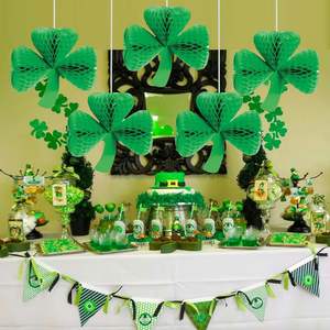 Décorations de fête en nid d'abeille trèfle pour la Saint-Patrick, ornements verts <span class=keywords><strong>irlandais</strong></span> pour la fête du chapeau - Product Image 5