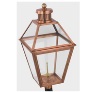 Lanterne de poteau extérieure en cuivre faite à la main avec verre transparent, style vintage, résistante à la rouille, étanche, à gaz, pour jardin, cour, villa